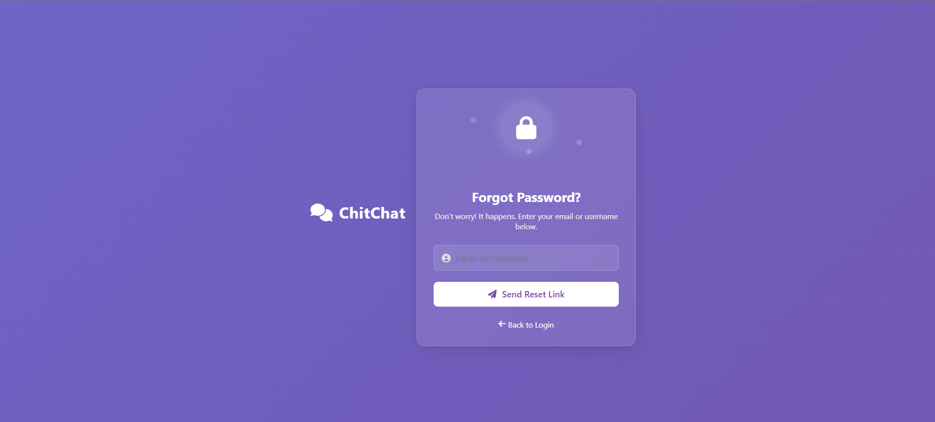 ChitChat Forgot Password Page